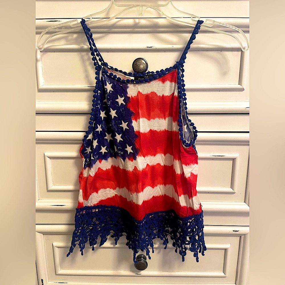 Red White and Blue Tank. Gently Worn